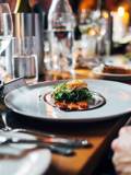 Plate of food on a table