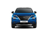 Front of a Nissan Juke Hybrid in Magnetic Blue